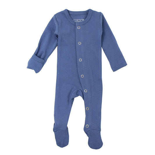 Organic Snap Footed Romper, Slate
