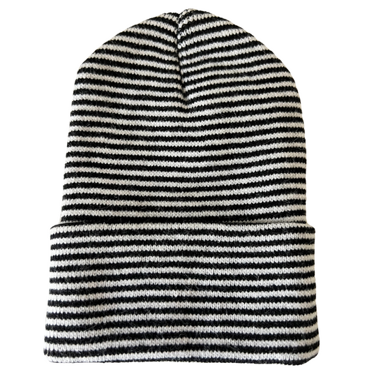 Baby's First Hat, Black/White Stripe