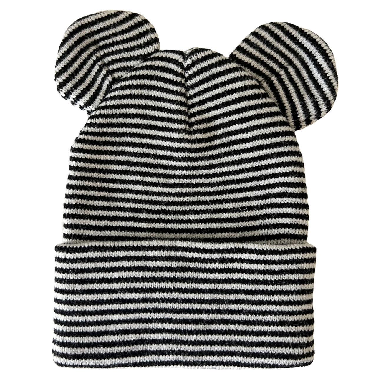 Baby's First Hat, Black/White Stripe Bear