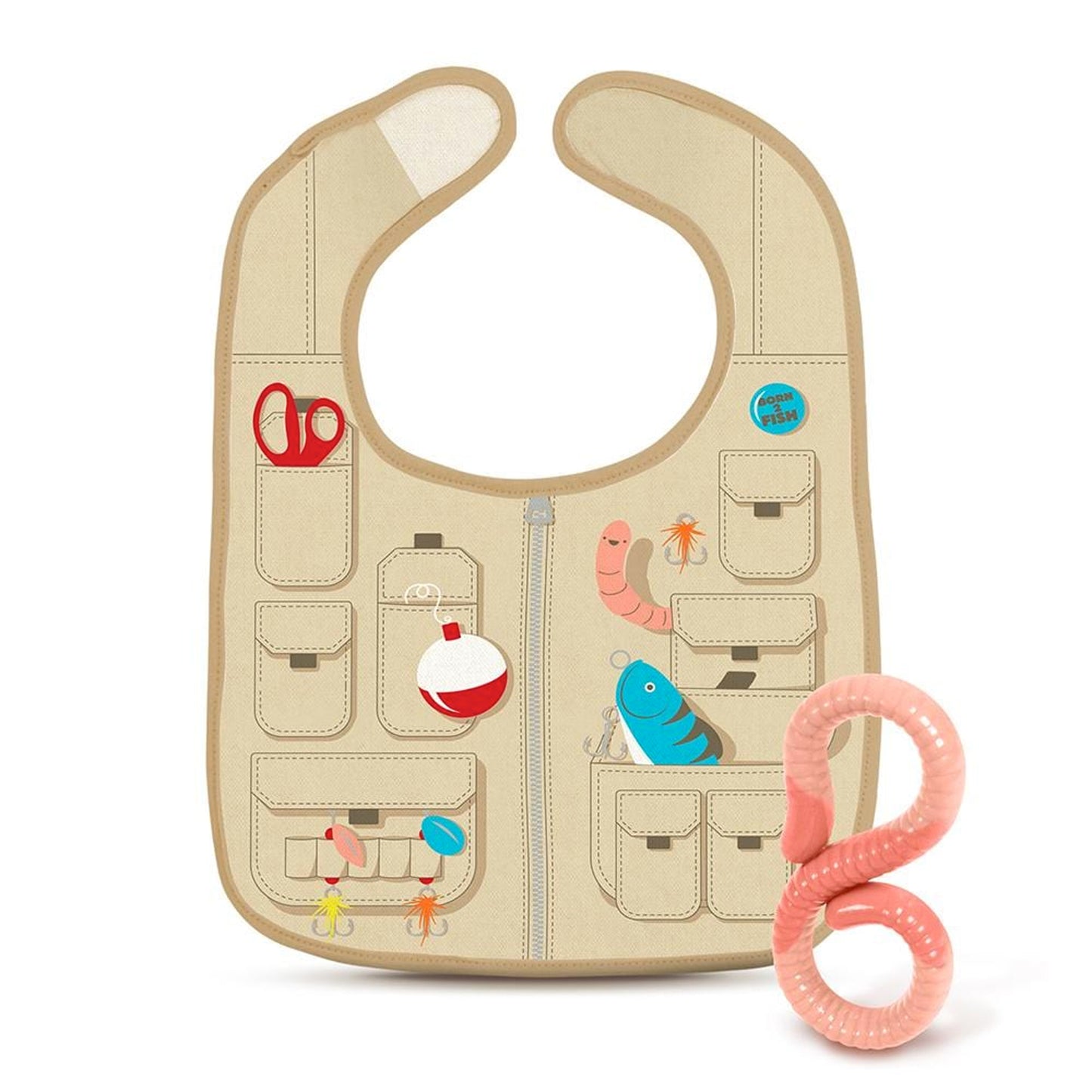 Dressed to Spill Bib & Teether Set, Fisherman