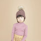 Cable Knit Fur Pom Hat, Blush