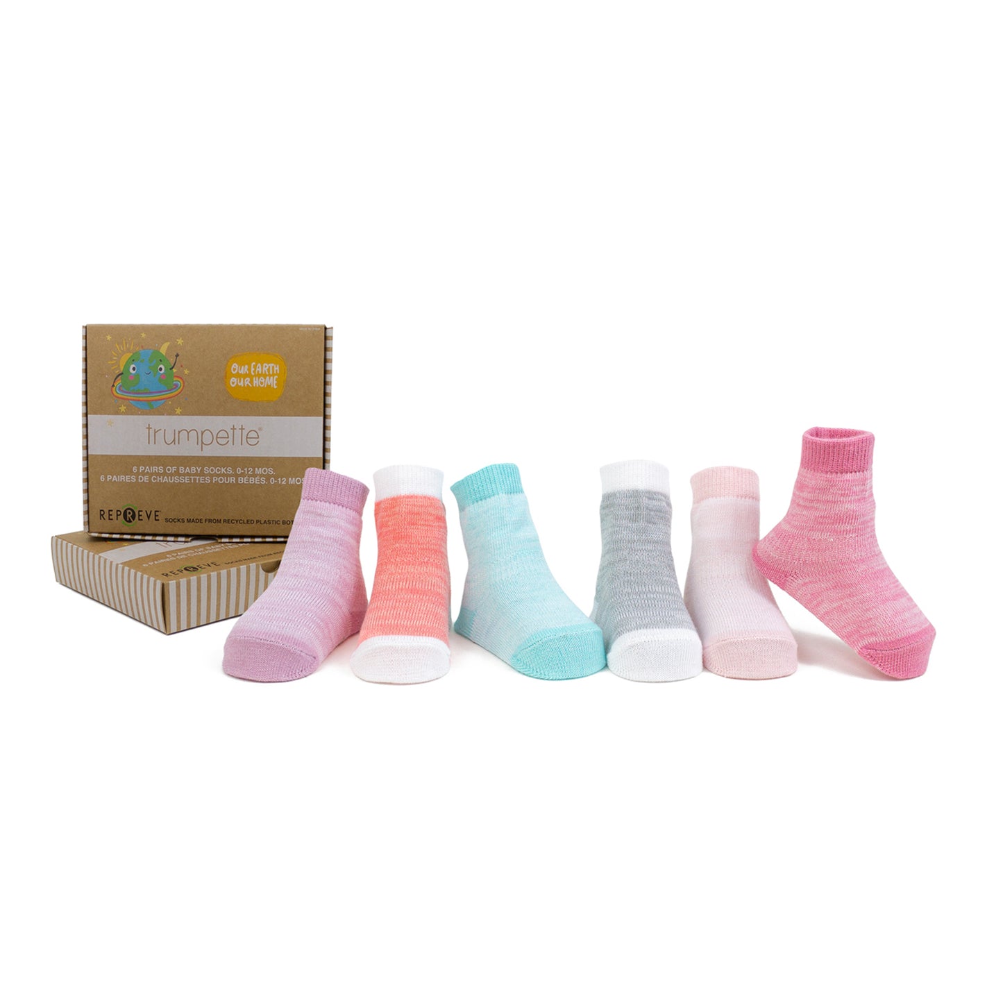Socks Six Pack, Casey Space Dye Pink