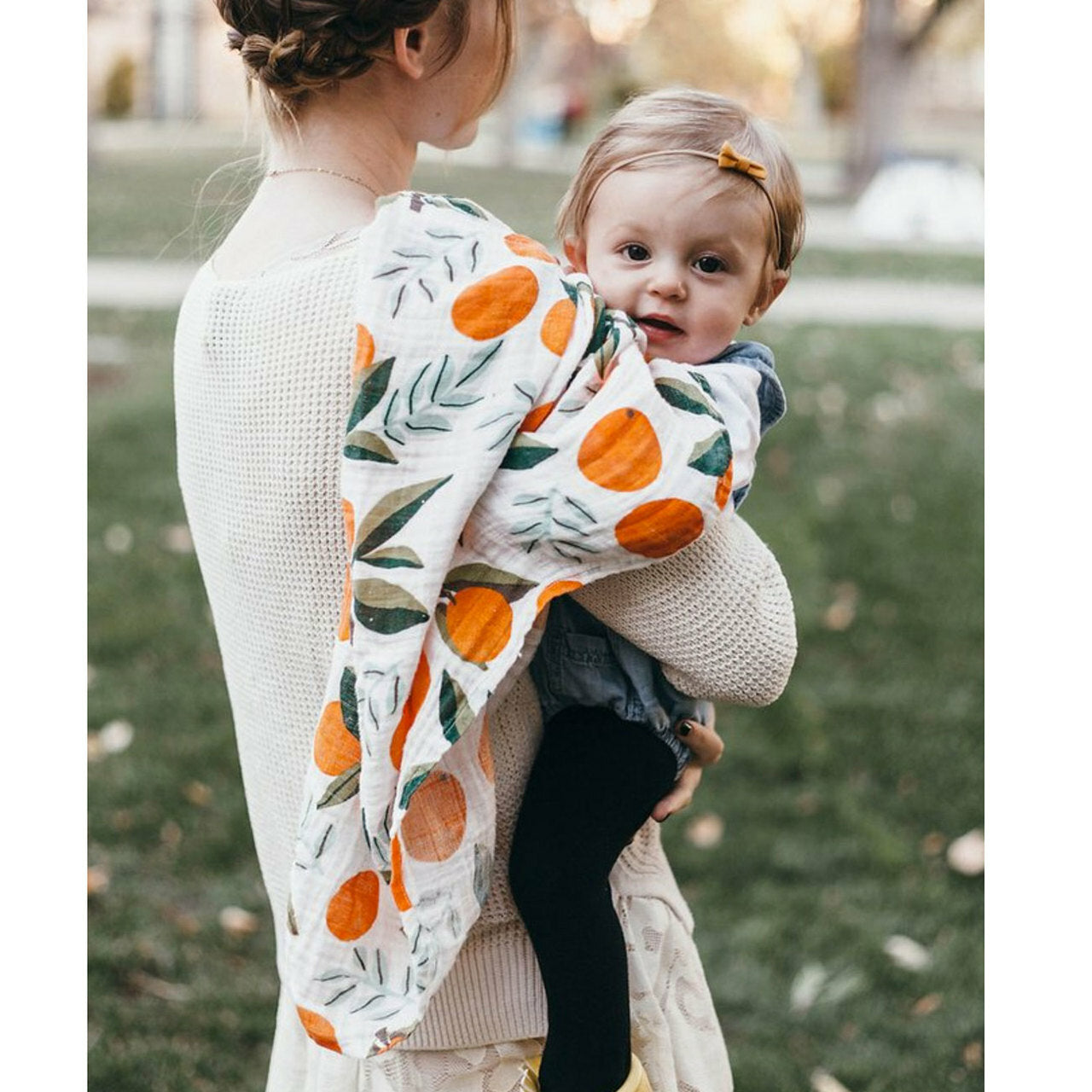 Clementine Muslin Swaddle SpearmintLOVE