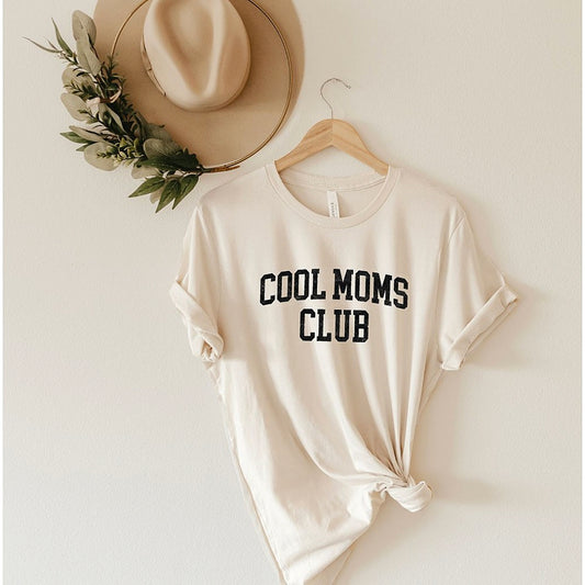 Cool Moms Club Women's Graphic Tee, Vintage White