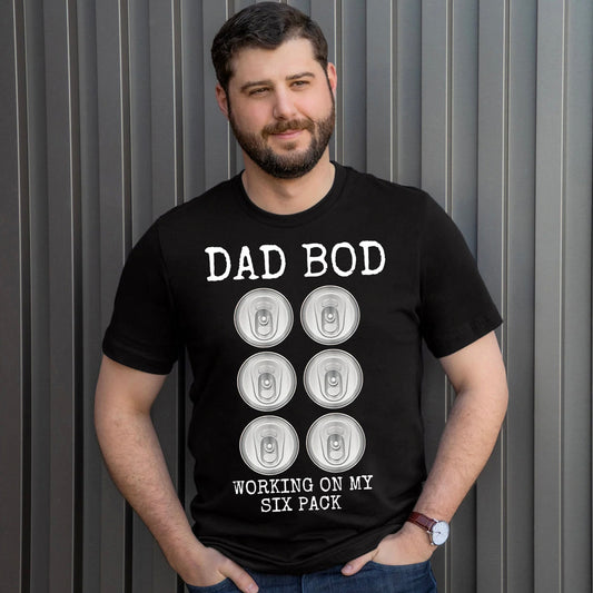 Dad Bod Six Pack Graphic Tee, Black