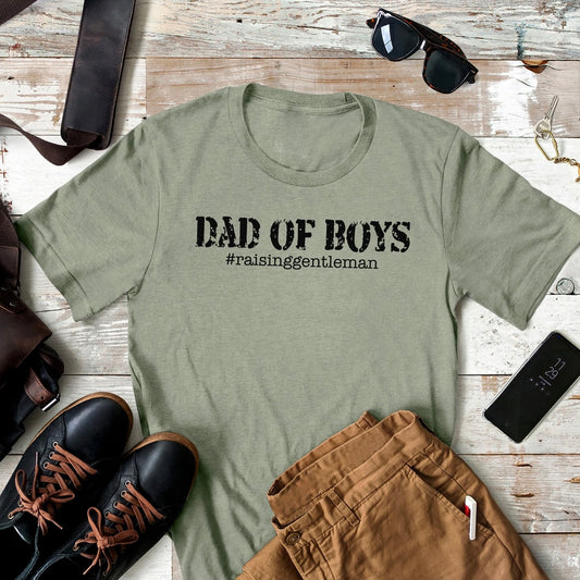 Dad of Boys Graphic Tee, Heather Military Green