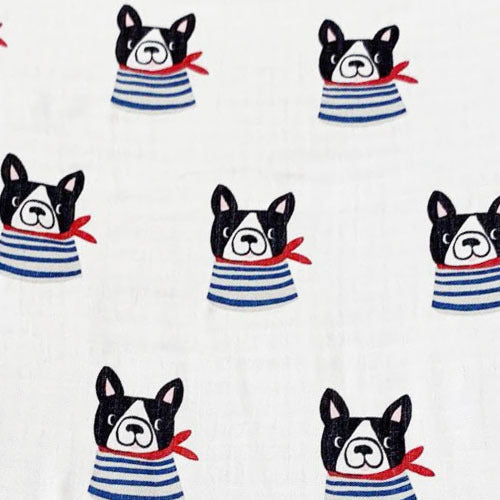 Muslin Changing Pad Cover, Frenchie the Dog