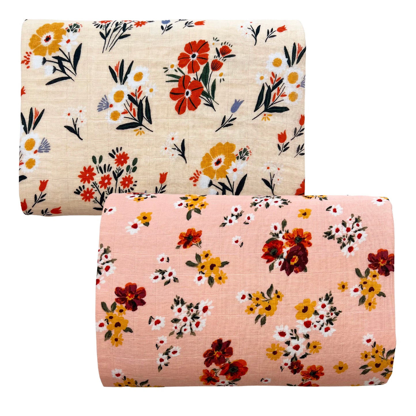 2-Pack Muslin Swaddles, Garden Floral/Poppies & Daisies