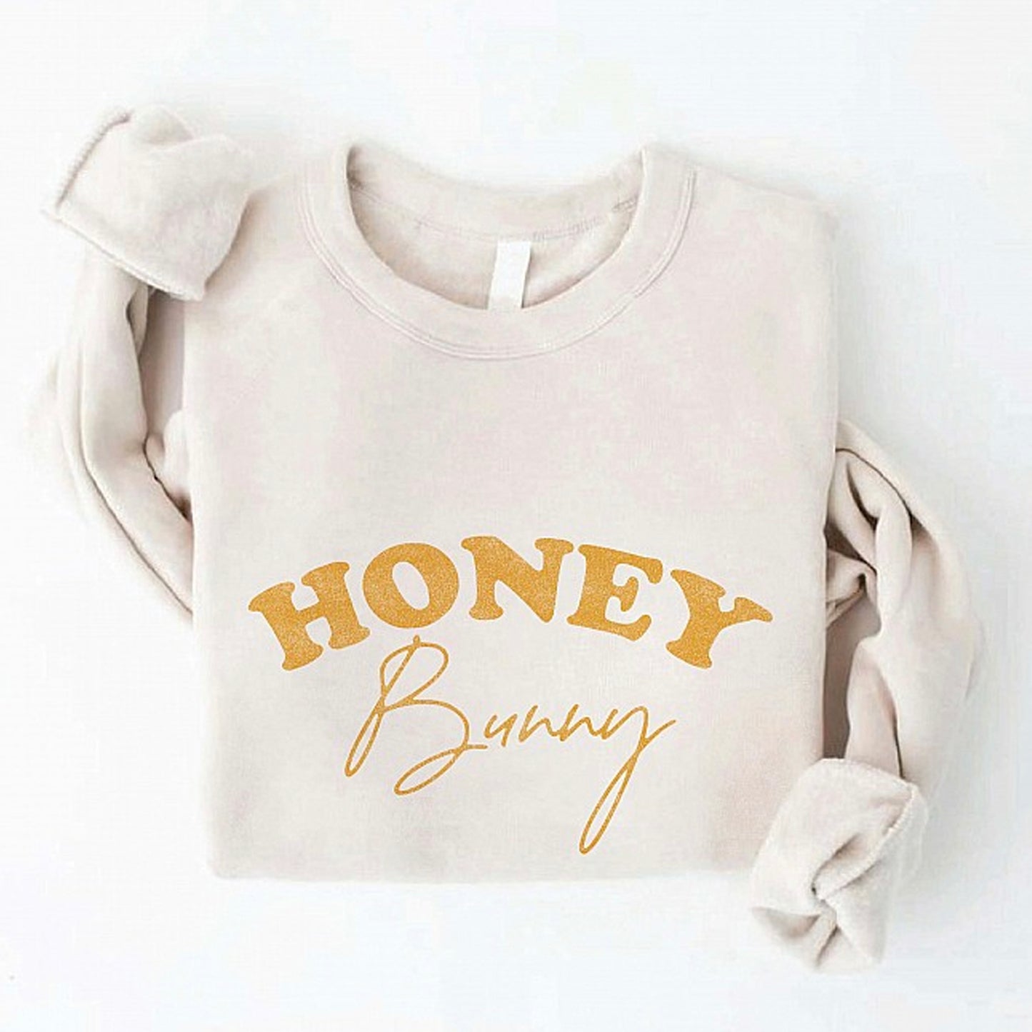 Honey Bunny Women's Graphic Fleece Sweatshirt, Heather Dust