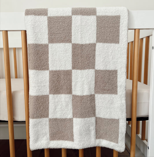 Phufy™ Bliss Checker Blanket, Cocoa
