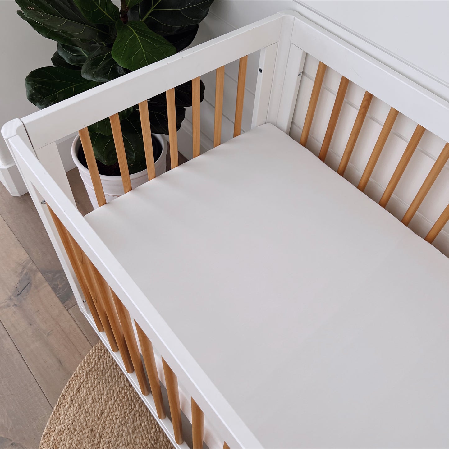 Stretch Mini Crib Sheet, White