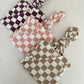 Strawberry Shortcake Checkerboard / Organic Kimono Knot Gown