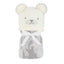 Chenille Hat & Blanket Set, Ivory Bear Camo