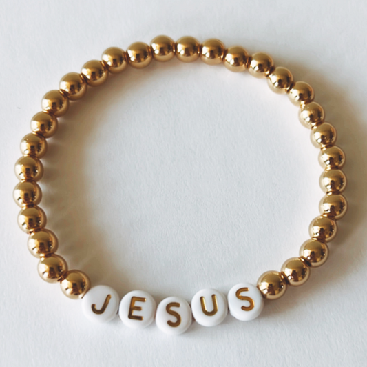 Pnkie Beaded Bracelet, Jesus