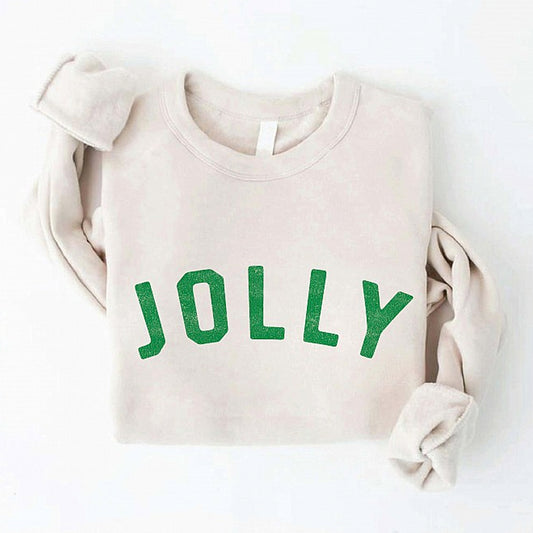 Jolly Women's Graphic Fleece Sweatshirt, Heather Dust