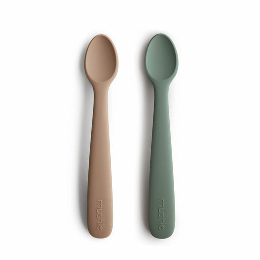 SpearmintLOVE’s baby 2-Pack Silicone Feeding Spoons, Dried Thyme/Natural