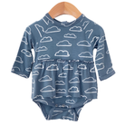 SpearmintLOVE’s baby Long Sleeve Skirted Bodysuit, Sky Cloud