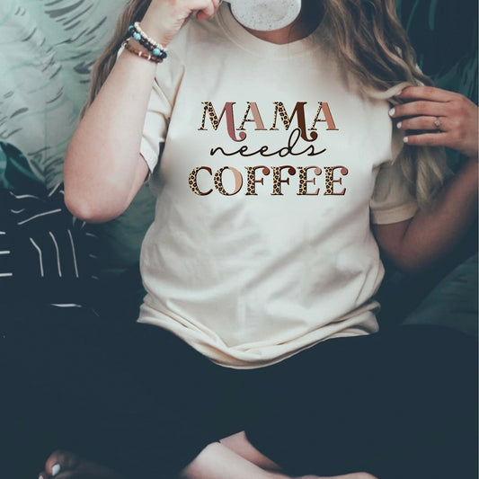 Mama Needs Coffee Graphic Tee, Natural