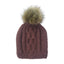 SpearmintLOVE’s baby Cable Knit Fur Pom Hat, Mauve