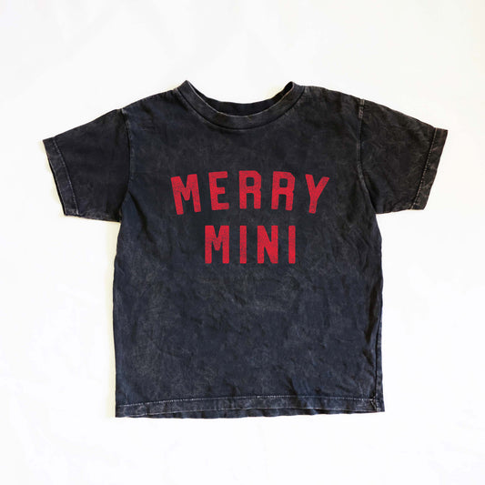 Merry Mini Toddler Washed Graphic Tee, Mineral Black