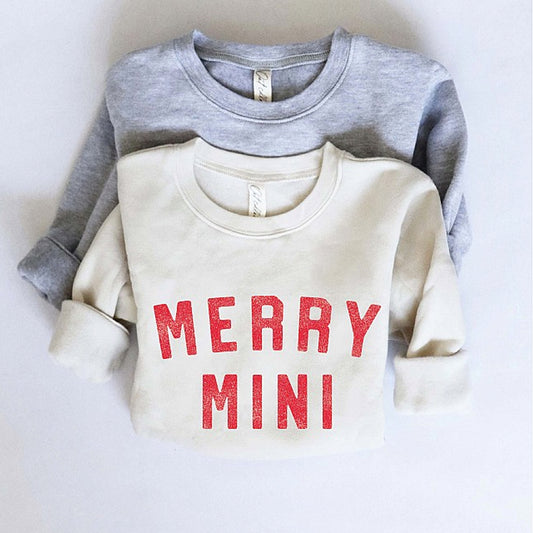 Merry Mini Toddler Graphic Sweatshirt, Heather Dust