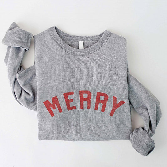 Merry Women's Graphic Fleece Sweatshirt, Athletic Heather