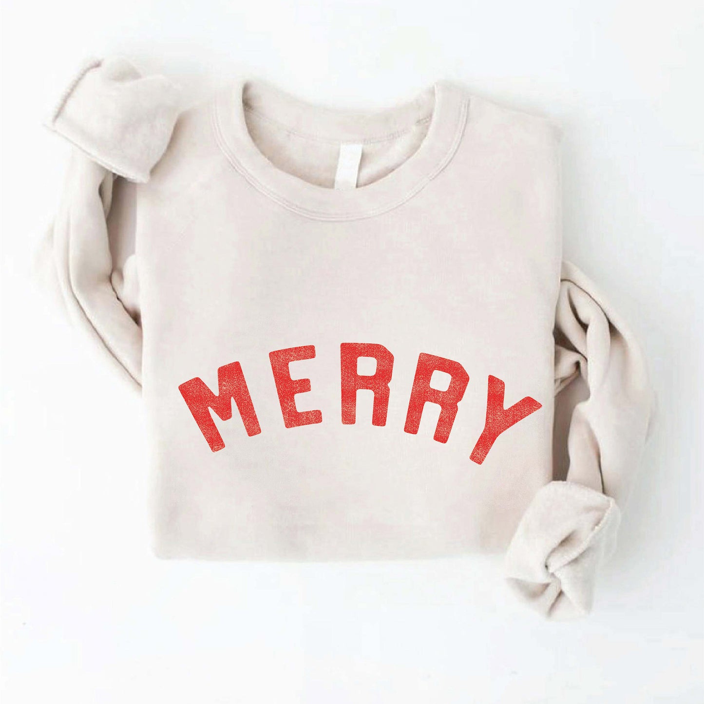 Merry Women's Graphic Fleece Sweatshirt, Heather Dust