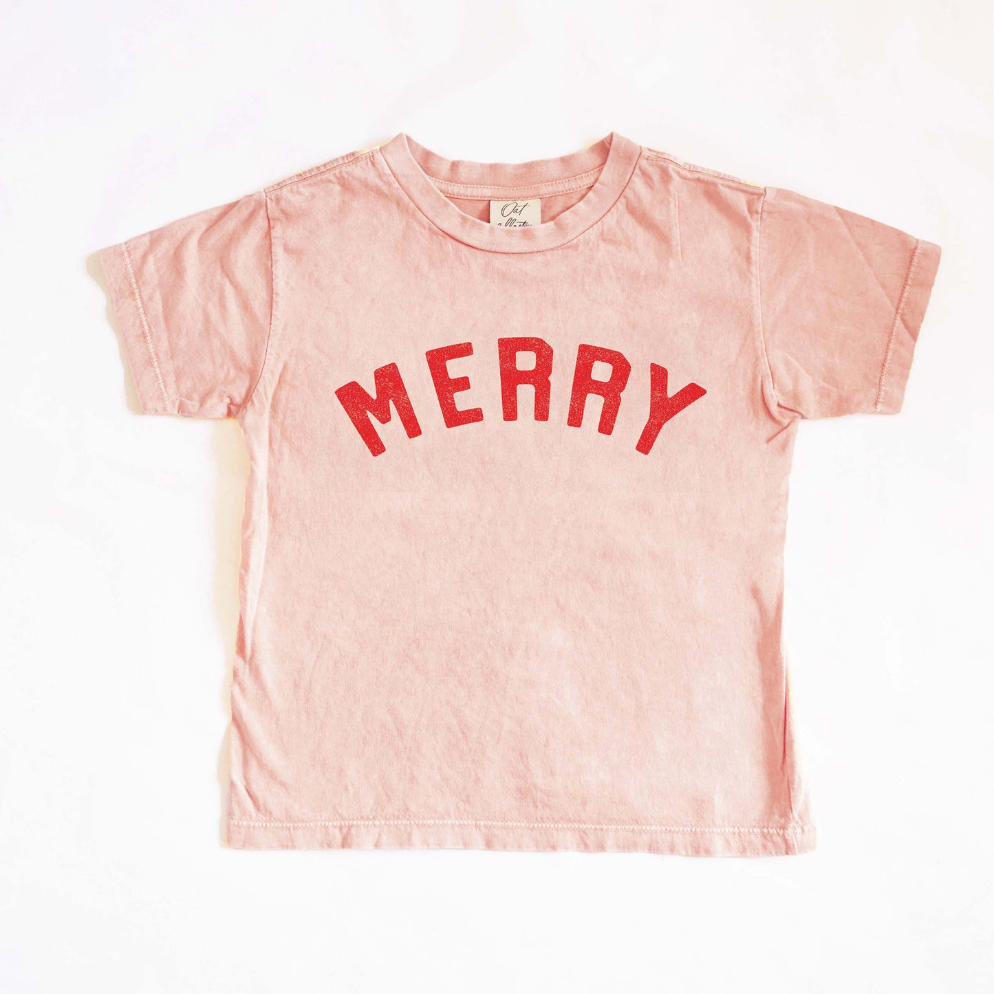 Merry Toddler Washed Graphic Tee, Soft Pink