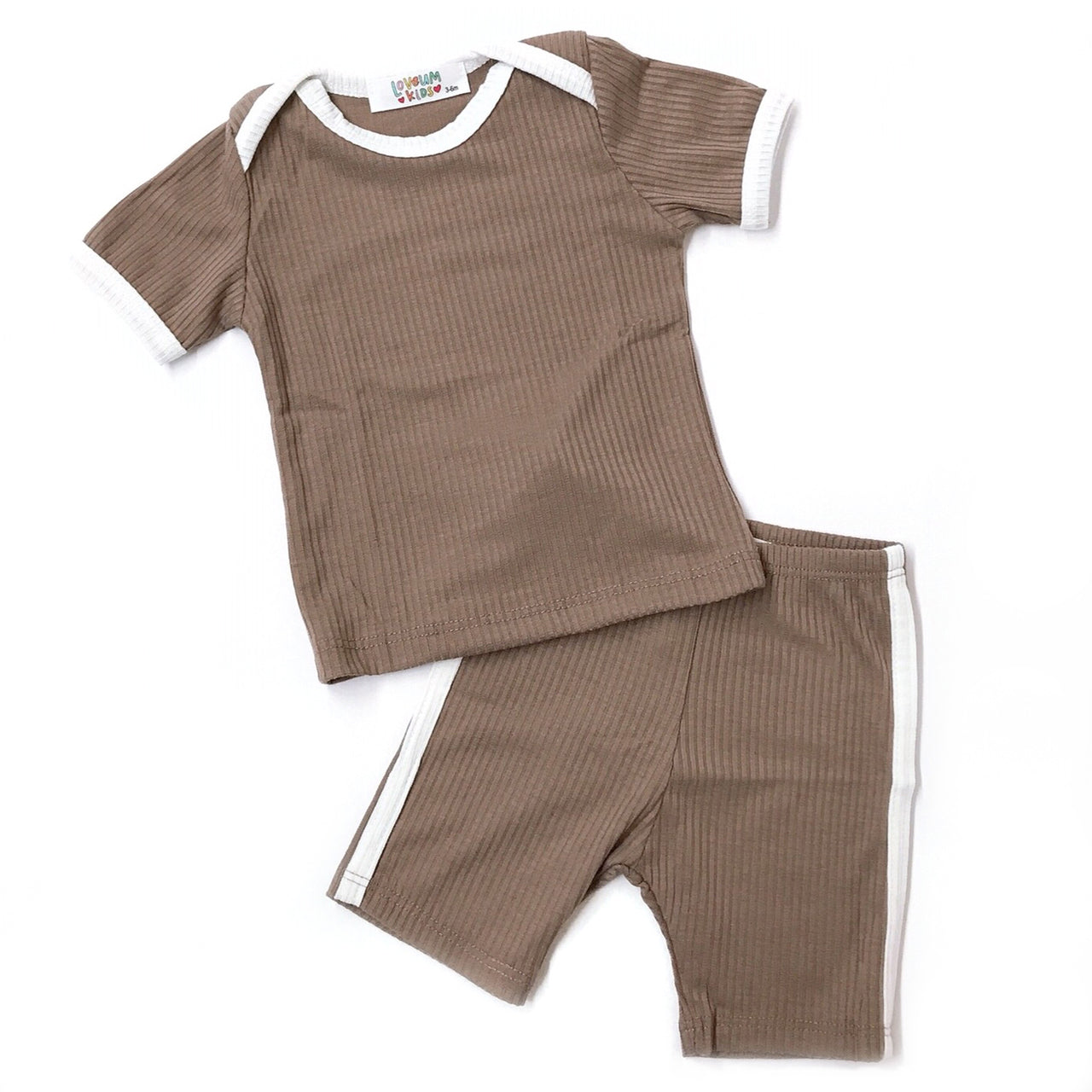 SpearmintLOVE’s baby Ribbed 2-Piece Outfit, Mocha