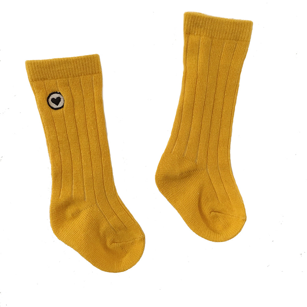 SpearmintLOVE’s baby Organic Ribbed Knee Sock, Marigold