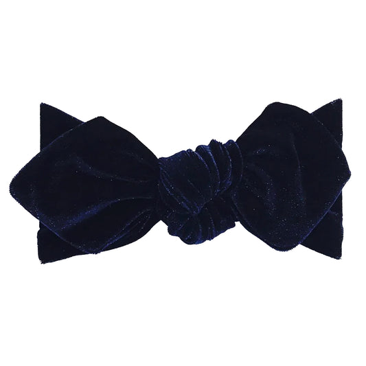 Top Knot Headband, Navy Velvet