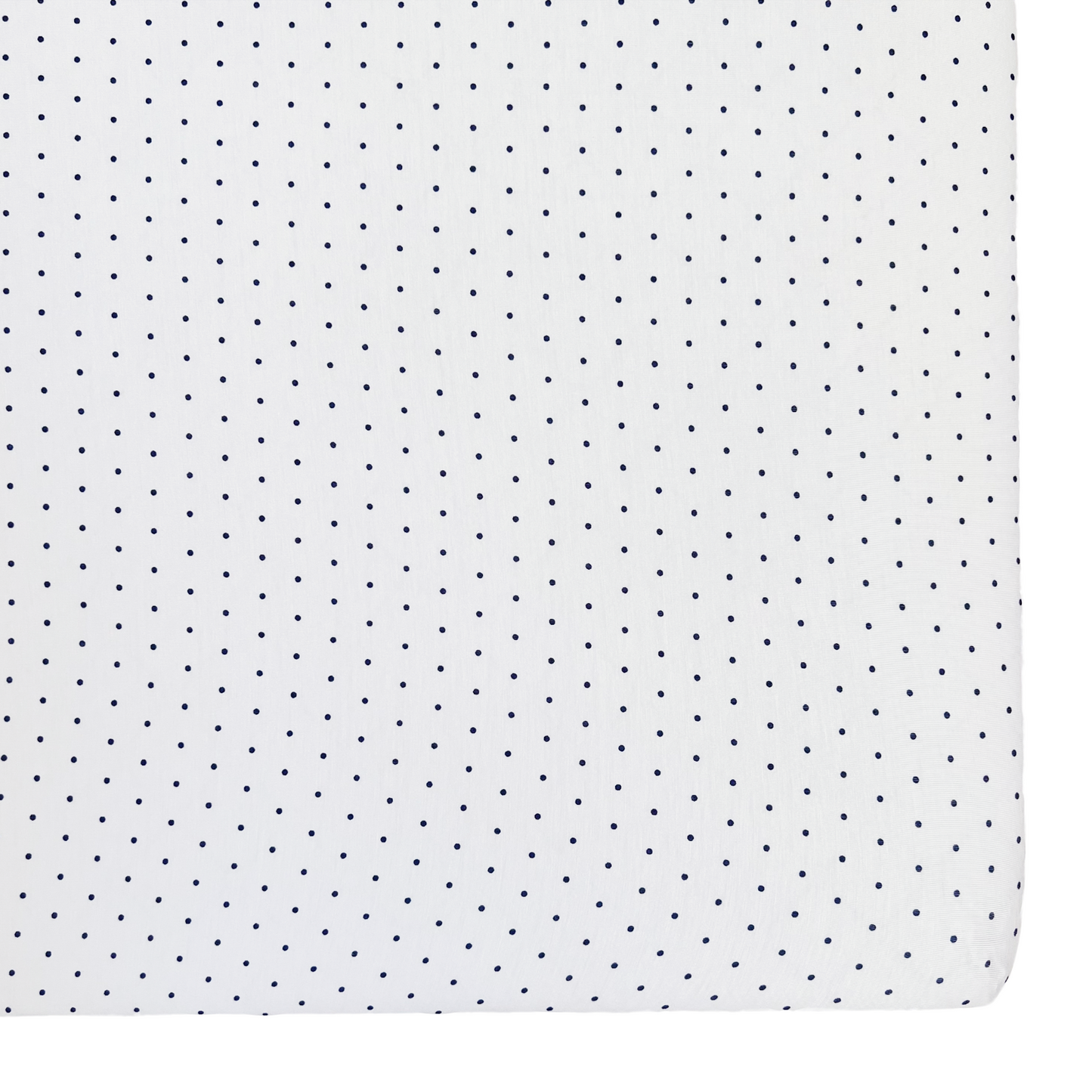 Stretch Mini Crib Sheet, Navy Polka Dot