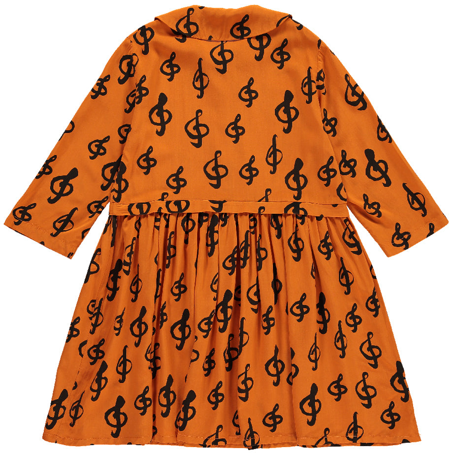 Oversized Collar Dress, Orange Music