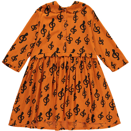 SpearmintLOVE’s baby Oversized Collar Dress, Orange Music