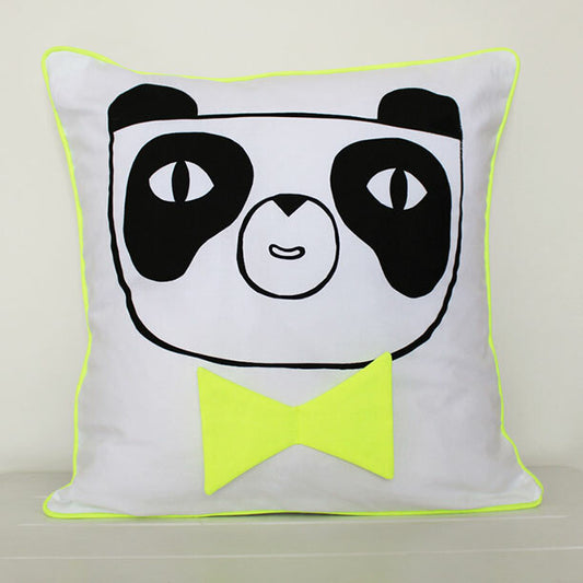 SpearmintLOVE’s baby Happy Panda Cushion Cover, Yellow