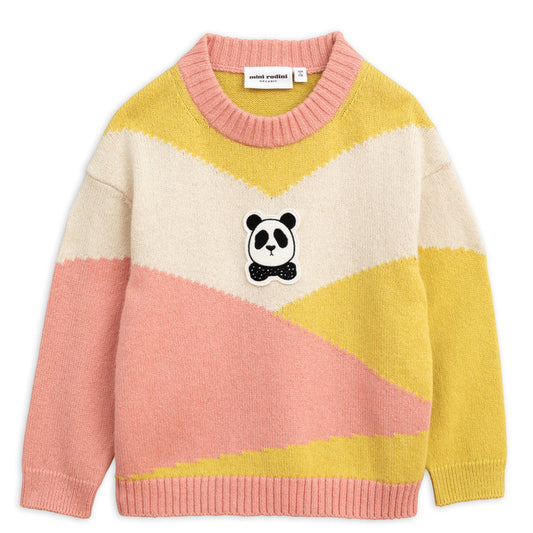 SpearmintLOVE’s baby Mini Rodini Panda Knit Wool Pullover, Pink