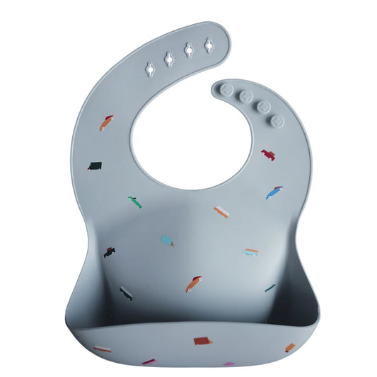 SpearmintLOVE’s baby Silicone Baby Bib, Retro Cars