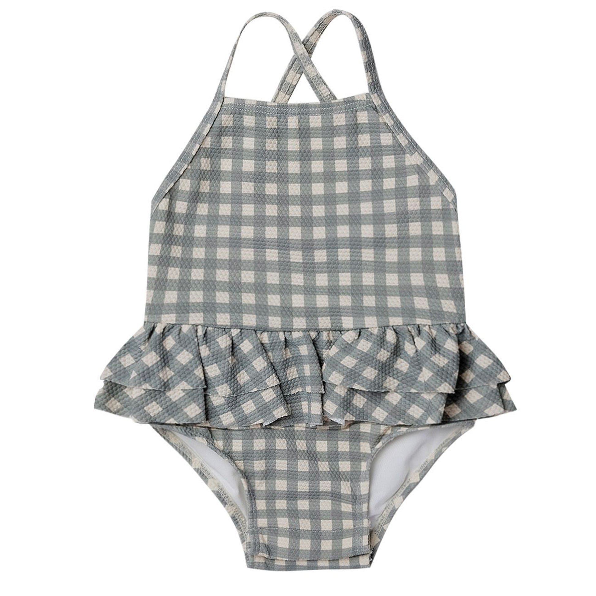 Pink Gingham Skirt Bikini Girls 2 Piece Bathing Suit Girls -  Sweden