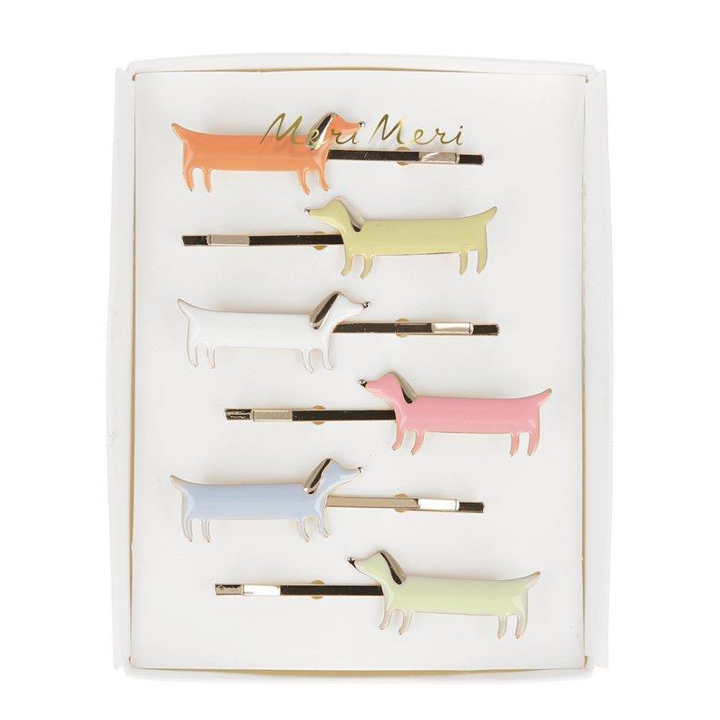 SpearmintLOVE’s baby Enamel Hair Slides, Sausage Dogs