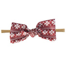 SpearmintLOVE’s baby Holiday Skinny Bow Headband, Maroon Fair Isle