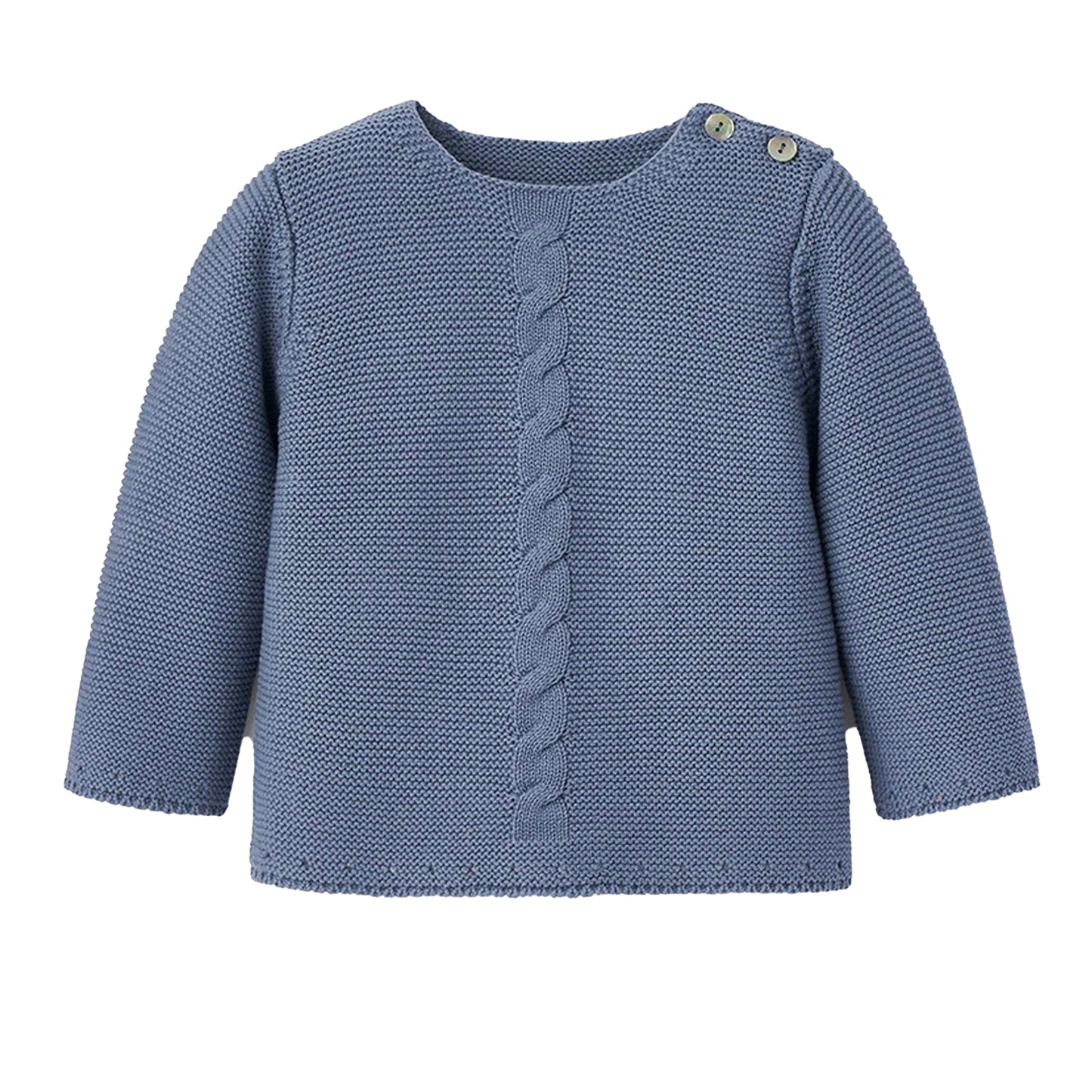 Cable Garter Knit Sweater, Slate Blue