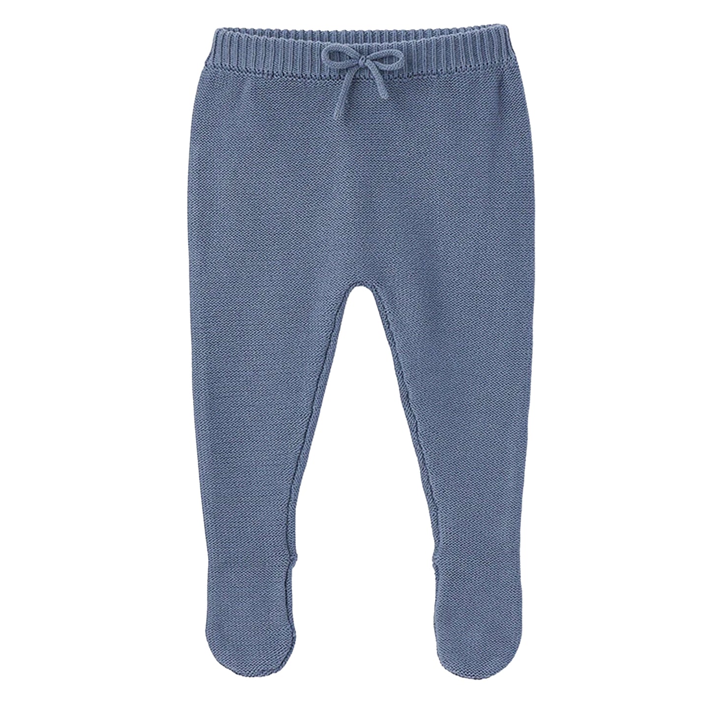 Garter Knit Footed Baby Pant, Slate Blue