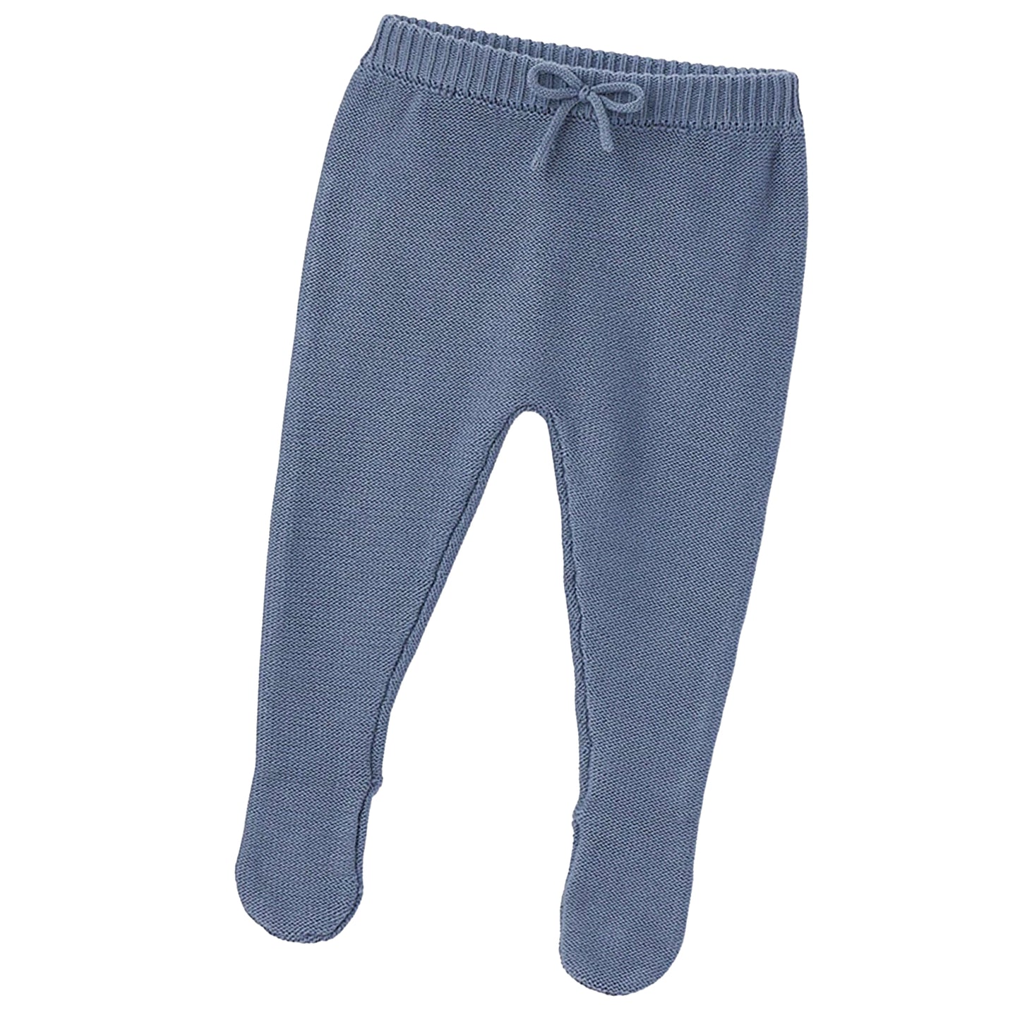 Garter Knit Footed Baby Pant, Slate Blue