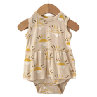 SpearmintLOVE’s baby Sleeveless Skirted Bodysuit, Sand Sun