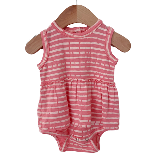 SpearmintLOVE’s baby Sleeveless Skirted Bodysuit, Pink Stripe