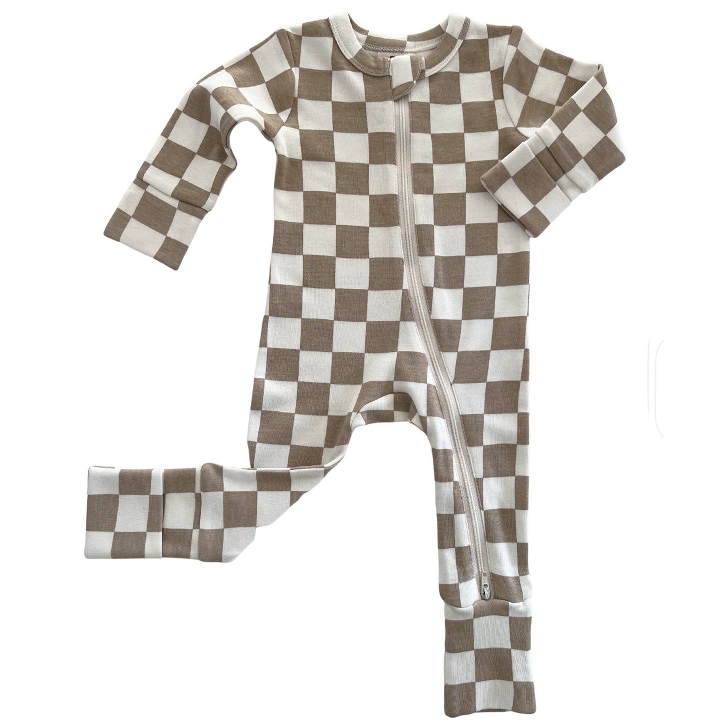 2-Way Zip Bamboo Romper Blue Sailboats