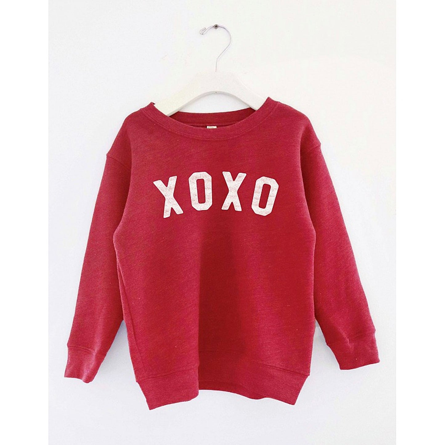 XOXO Toddler Graphic Sweatshirt, Cranberry Heather
